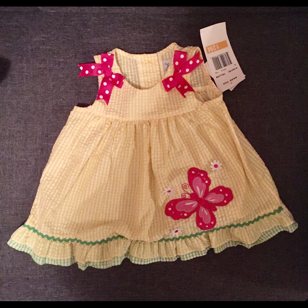 NWT Rare Too girl yellow sundress 12M